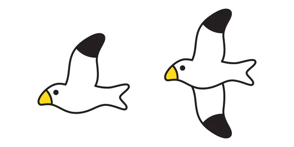 Kuş Vektör Martı Simgesi Güvercin Logosu Sembol Karikatür Illüstrasyon Tasarımı — Stok Vektör