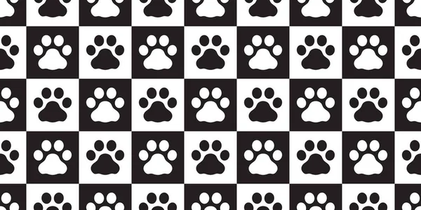Dog Paw seamless pattern vector footprint cat pet checked scarf isolated cartoon repeat wallpaper tile background design