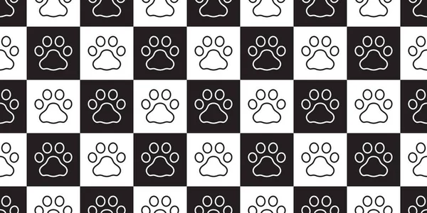 Dog Paw seamless pattern vector footprint checked pet cat scarf isolated cartoon repeat wallpaper tile background design