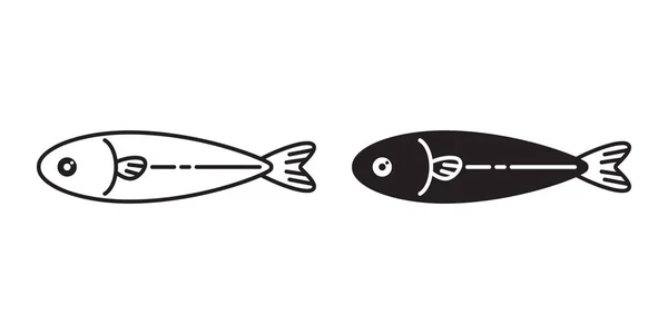 Balık Vektör Simgesi Somon Orkinos Karikatür Sembolü Illüstrasyon Doodle Tasarım — Stok Vektör