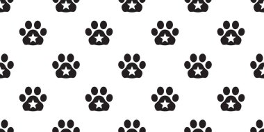 Köpek Paw dikişsiz desen vektör yıldız ayak izi evcil kedi eşarp izole karikatür tekrar duvar kağıdı fayans arka plan tasarımı