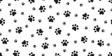 Köpek Pençesi desensiz ayak izi vektörü kedi evcil hayvan eşarbı izole edilmiş çizgi film Duvar kâğıdı illüstrasyon tasarımı