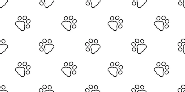 Собачья Лапа Бесшовный Шаблон Вектор След Домашнего Животного Кошачий Шарф — стоковый вектор