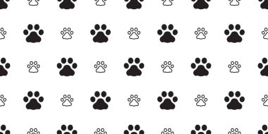 Köpek Paw dikişsiz desen ayak izi vektör evcil kedi eşarp izole karikatür tekrar duvar kağıdı fayans arka plan tasarımı