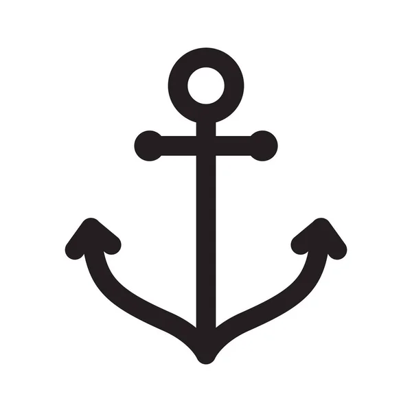 Anchor Vector Icon Boat Logo Symbol Pirate Helm Nautical Maritime — Stock Vector