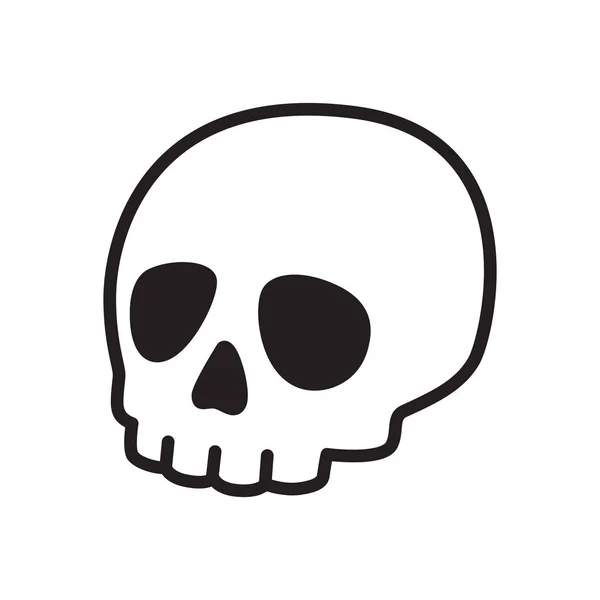 Czaszka Charakter Ikona Ilustracja Kreskówka Kość Logo Pirat Projekt Symbol — Wektor stockowy