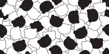 Ayı dikişsiz desen vektör kutup ayısı başörtüsü izole karikatür tekrar fayans duvar kağıdı arka plan doodle illüstrasyon tasarımı