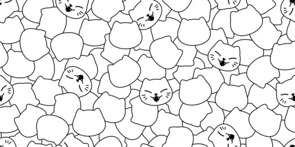 kedi dikişsiz desen vektör kedi başörtüsü izole Halloween karikatür karo duvar kağıdı tekrar arka plan halloween illüstrasyon beyaz doodle tasarım