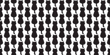 kedi dikişsiz desen vektör kedi karikatür kiremit duvar kağıdı eşarp izole halloween tekrar arka plan illüstrasyon tasarımı