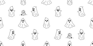 Ghost dikişsiz desen vektör Halloween ürkütücü eşarp izole tekrar duvar kağıdı fayans arka plan şeytan kötü karikatür illüstrasyon doodle hediye paketi kağıt tasarımı