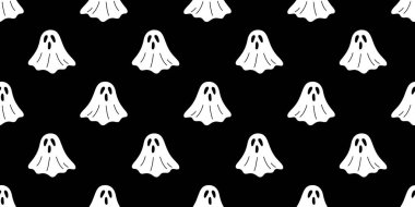 Hayalet dikişsiz desen vektör Halloween ürkütücü eşarp izole tekrar duvar kağıdı fayans arka plan şeytan kötü karikatür illüstrasyon hediye şal doodle tasarım
