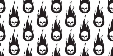 kafatası yangın dikişsiz desen Halloween vektör sembolü kemik hayalet eşarp izole kiremit arka plan korsan tekrar duvar kağıdı karikatür karalama illüstrasyon tasarımı