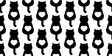 kedi dikişsiz desen vektör kalp sevgililer kedi karikatür eşarp izole tekrar arka plan karo duvar kağıdı illüstrasyon doodle tasarım