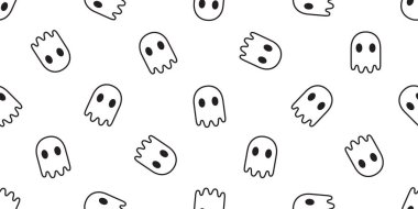 Hayalet dikişsiz desen vektör Halloween ürkütücü şeytan şeytan şeytan karikatür illüstrasyon hediye şal doodle tasarım