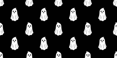 Ghost dikişsiz desen vektör Halloween ürkütücü eşarp izole tekrar duvar kağıdı fayans arka plan şeytan kötü karikatür illüstrasyon hediye sarık kağıt doodle tasarım