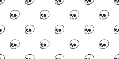 kafatası Halloween dikişsiz desen vektör korsan sembolü kemik hayalet eşarp izole kiremit arka plan tekrar duvar kağıdı karikatür karalama illüstrasyon tasarımı