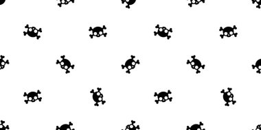 kafatası crossbones Halloween dikişsiz desen vektör kemik hayalet karikatür eşarp izole tekrar duvar kağıdı fayans arka plan illüstrasyon doodle tasarım