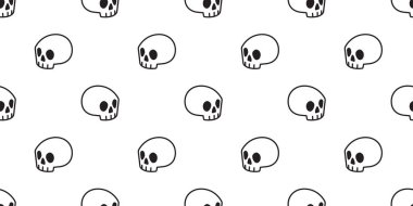 kafatası Halloween dikişsiz desen vektör kemik hayalet eşarp izole tekrar duvar kağıdı fayans arka plan karikatür karalama illüstrasyon tasarımı