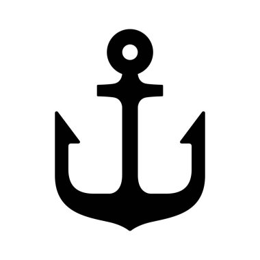 Çapa vektör simgesi tekne logosu sembol korsan dümen Deniz illüstrasyon grafik basit tasarım