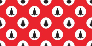 noel ağacı dikişsiz desen vektör Noel Baba polka nokta ahşap orman eşarp izole karikatür tekrar duvar kağıdı fayans arka plan illüstrasyon tasarımı