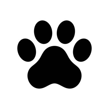 köpek pençe vektör ayak izi simgesi fransız bulldog çizgi film karakter sembolü illüstrasyon doodle tasarım