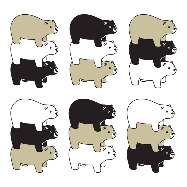 Oso Vector Polar Oso Icono Acróbata Miel Caricatura Carácter Dibujos — Vector de stock