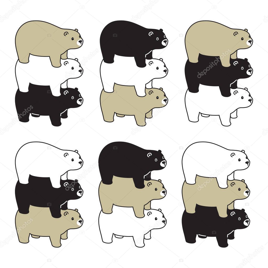 Bear vector polar bear icon acrobat honey cartoon character cartoon symbol logo illustration doodle design