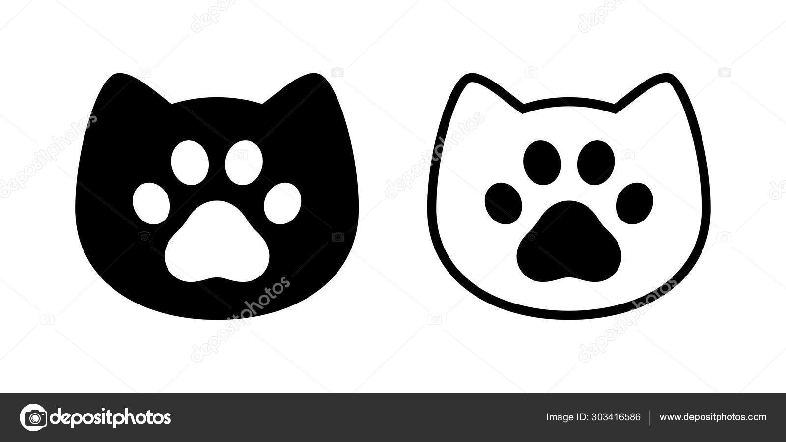 pop Slime utilgivelig Cat Vector Paw Icon Footprint Kitten Head Icon Dog Character Stock Vector  Image by ©CNuisin #303416586