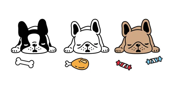 Charakter Francuski Ikona Ilustracja Kreskówka Kość Pies Projekt Rasa Symbol — Wektor stockowy