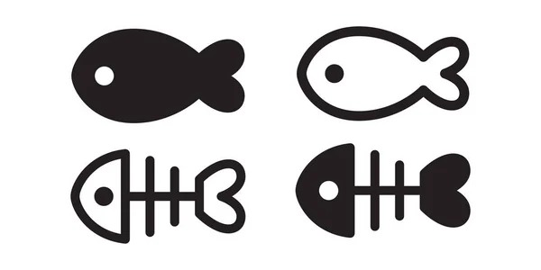 Риба Вектор Значок Логотип Акули Лосося Тунець Символ Мультфільм Символ — стоковий вектор