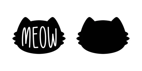 Katt Vektor Kattunge Meow Ikon Tecknad Karaktär Symbol Illustration Doodle — Stock vektor