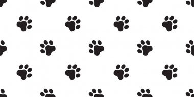 köpek pençe dikişsiz desen ayak izi vektör fransız bulldog karikatür eşarp izole tekrar duvar kağıdı fayans arka plan illüstrasyon doodle tasarım