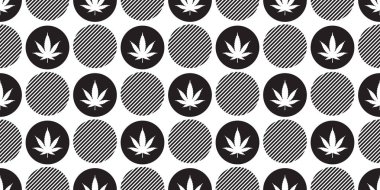 Esrar dikişsiz desen vektör esrar oed yaprak polka nokta tekrar duvar kağıdı kiremit arka plan eşarp izole bitki illüstrasyon tasarımı