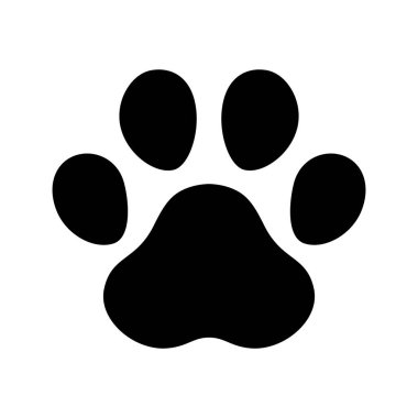 Köpek patisi ayak izi ikonu vektörü Fransız bulldog çizgi film sembolü karakter çizimi tasarımı