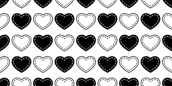 Heart Seamless Pattern Valentine Vector Cartoon Scarf Isolated Tile Background — Stock Vector