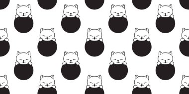 kedi desensiz kedi yavrusu çizgi film eşarbı yalıtılmış polka nokta arka plan fayans duvar kağıdı çizim tasarımı