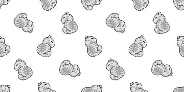 Kedi pürüzsüz desenli kedi yavrusu, taşıyıcı Calico hayvan hayvan eşarbı izole edilmiş çimen bahçesi. Arka plan karikatür karikatür duvar kâğıdı çizimi çizimi gri tasarım.