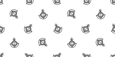 Çapasız şablon taşıyıcı gemi dümeni yüzme halkası korsan denizcilik okyanusu duvar kâğıdı eşarbı izole edilmiş karo arka plan tasarımı