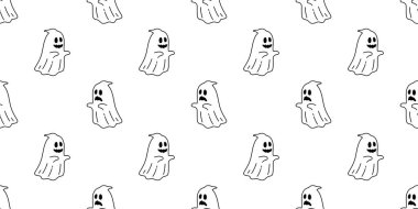 Hayalet desensiz Cadılar Bayramı hayalet eşarbı tecrit edilmiş Duvar kağıdı döşeme arka plan şeytan çizgi film karalama hediye paketi beyaz tasarım