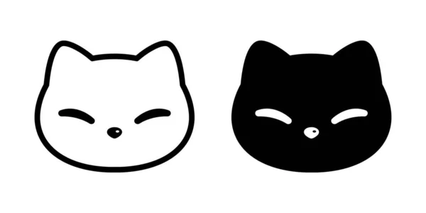 Kot Wektor Ikona Calico Kotek Zwierzątko Głowa Twarz Logo Symbol — Wektor stockowy