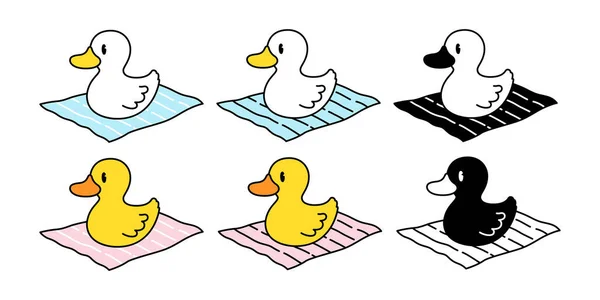 Ördek Vektör Simgesi Logo Plastik Ördek Çiftliği Çizgi Film Karakteri — Stok Vektör