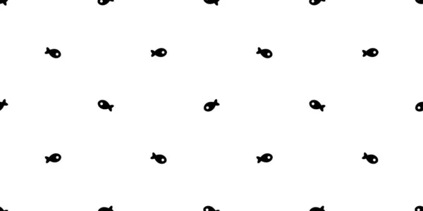 Риба Безшовний Візерунок Лосось Векторний Тунець Акула Мультяшний Шарф Ізольований — стоковий вектор