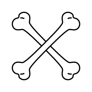 Crossbones ikonu Cadılar Bayramı logosu kafatası korsan sembolü köpek kemiği kafa çizgi film karakteri çizim tasarımı