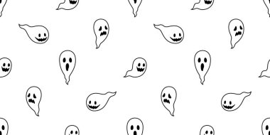 Hayalet desensiz Cadılar Bayramı vektörü ürkünç eşarp tecrit edilmiş Duvar kağıdı döşeme arka plan şeytan karikatür çizim çizim hediye paketi beyaz tasarım