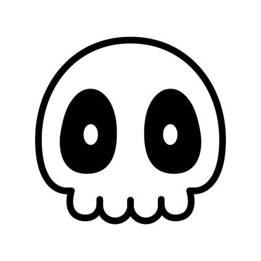 kurukafa ikonu vektörü Cadılar Bayramı logosu korsan sembolü hayalet kafa çizgi film karakteri çizim tasarımı