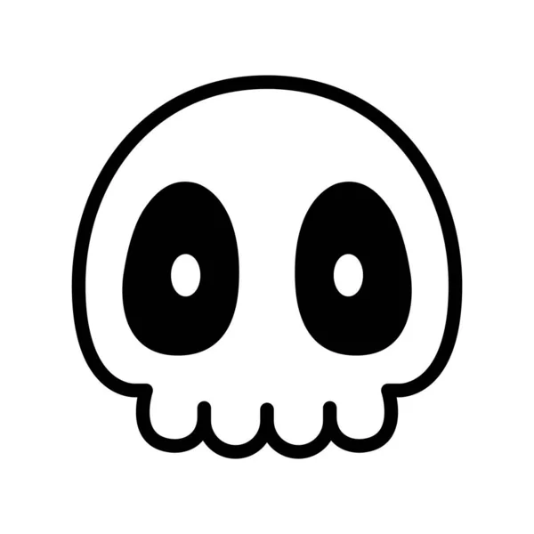 Crânio Ícone Crossbones Vetor Halloween Logotipo Pirata Símbolo Osso Fantasma — Vetor de Stock