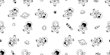 kedi pürüzsüz desenli kedi yavrusu uzay giysisi Calico uzay gemisi UFO Galaxy yıldız hayvan evcil hayvan eşarbı izole edilmiş fayans arka plan Duvar kağıdı çizimi çizim tasarımı