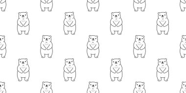 Ayı desensiz vektör ayıcık çizgi film eşarbı tecrit edilmiş Duvar kağıdı döşeme arkaplan karalama tasarımı