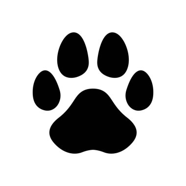 Köpek patisi vektör ayak izi ikonu Fransız bulldog kedi ayağı çizgi film karakteri çizim çizimi tasarımı