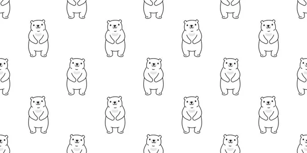 Tragen Nahtlose Muster Vektor Teddy Cartoon Schal Isoliert Wiederholen Tapete — Stockvektor